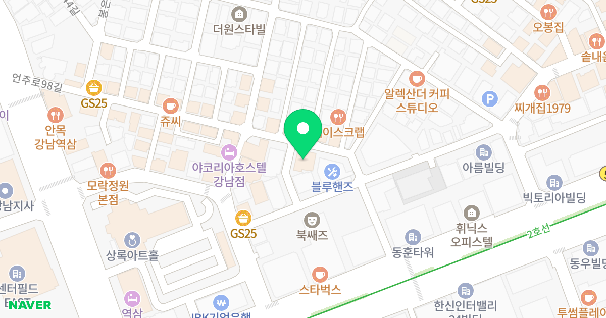 루트원 레지던스 위치 지도 - 서울특별시 강남구 언주로98길 36