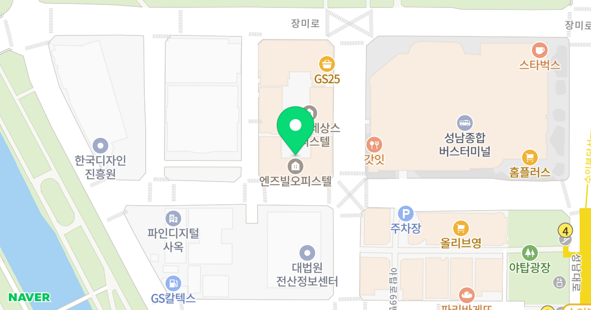 엔즈 빌 오피스텔 위치 지도 - 경기도 성남시 분당구 장미로48번길 14