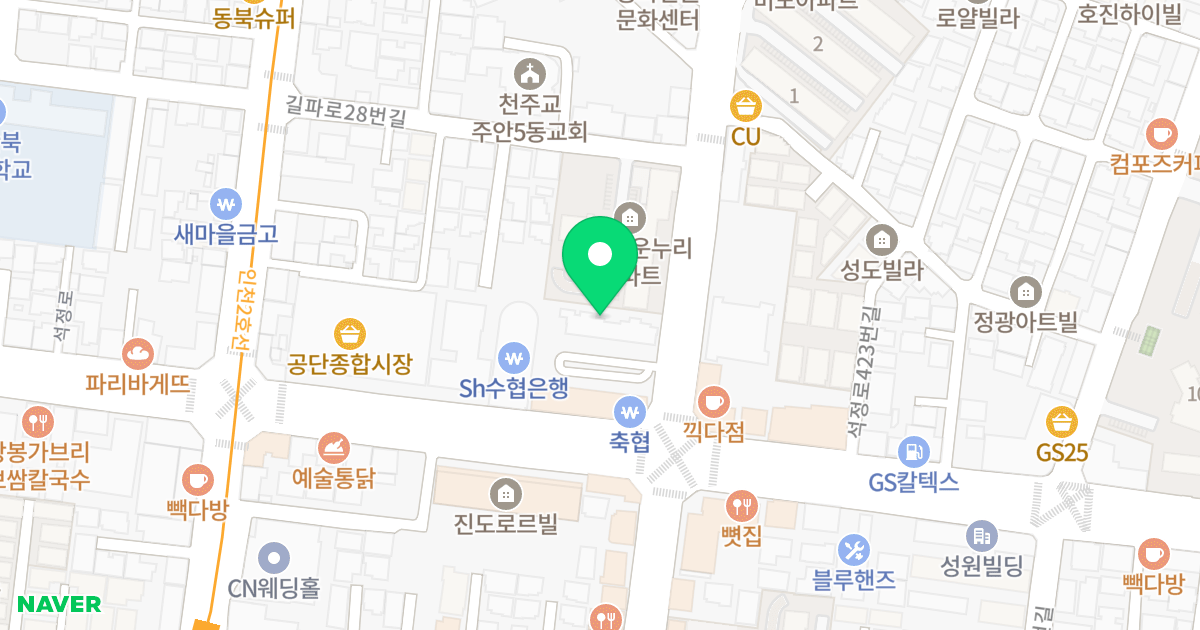 파크원 위치 지도 - 인천광역시 미추홀구 주염로 17