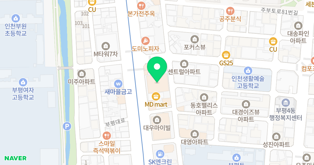 태강 CITY 위치 지도 - 인천광역시 부평구 부평대로 108
