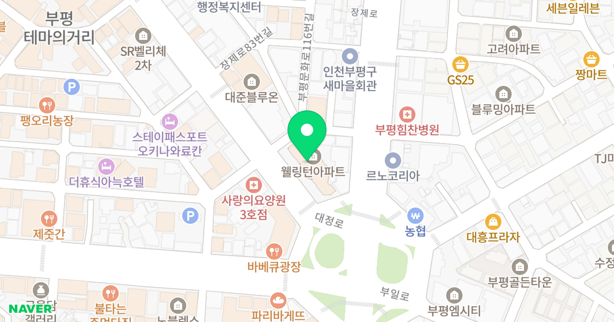 웰링턴 위치 지도 - 인천광역시 부평구 대정로 93