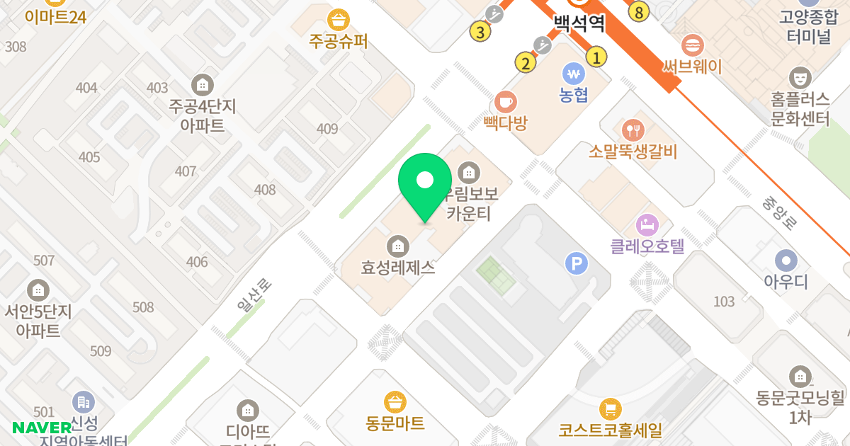 효성레제스오피스텔 위치 지도 - 경기도 고양시 일산동구 일산로 30