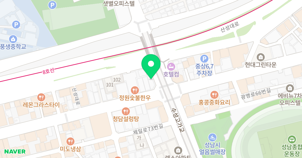 위클리 오피스텔 위치 지도 - 경기도 성남시 중원구 제일로 83
