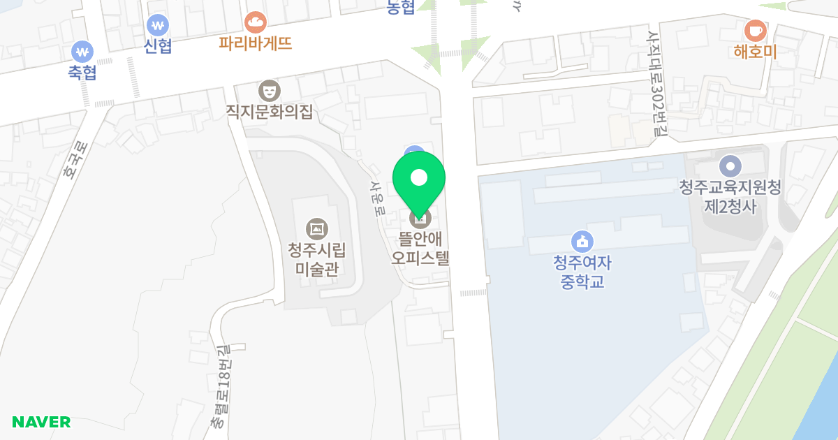 (12-12) 위치 지도 - 충청북도 청주시 서원구 사운로 65