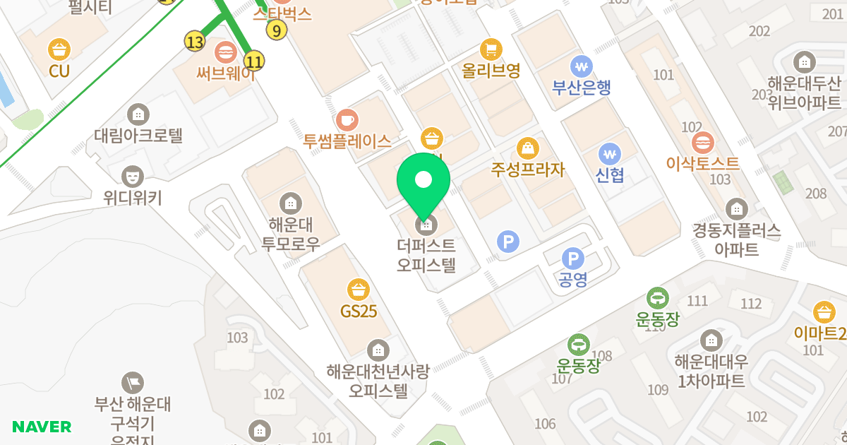 더퍼스트 위치 지도 - 부산광역시 해운대구 양운로42번길 11