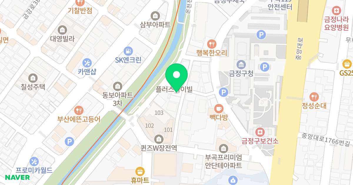 로얄캐슬 위치 지도 - 부산광역시 금정구 중앙대로1763번길 36-17