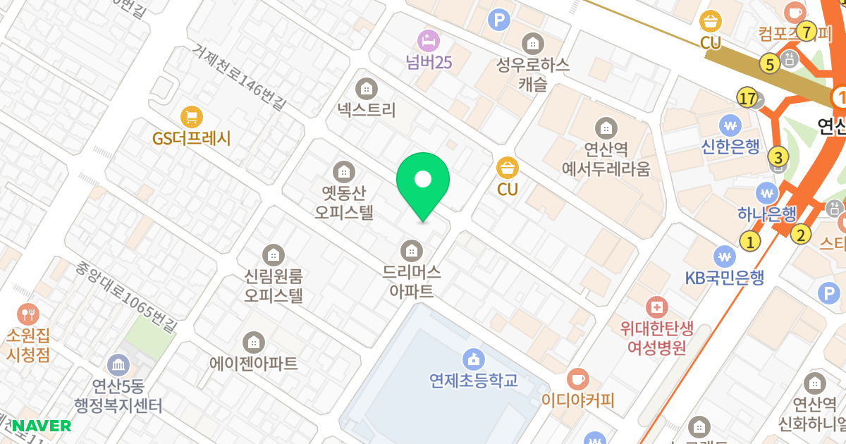 KH파인빌 위치 지도 - 부산광역시 연제구 월드컵대로153번길 34