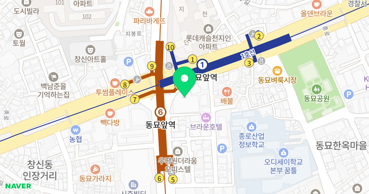 종로대우디오빌 위치 지도 - 서울특별시 서울특별시 종로구 숭인동 310