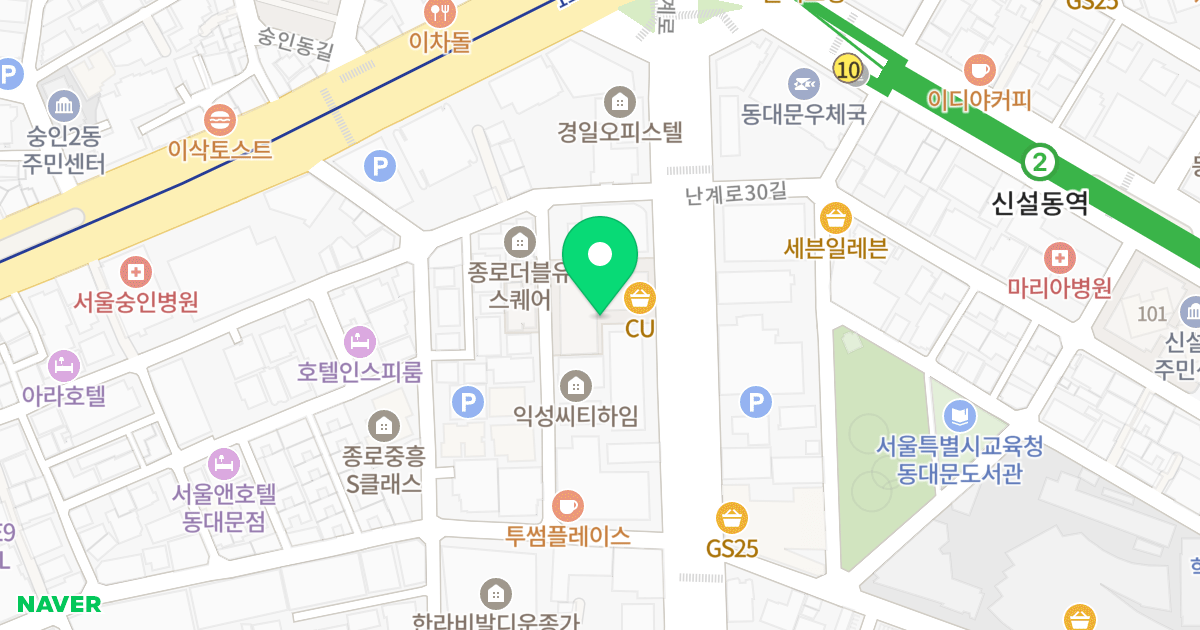 동양파라빌 위치 지도 - 서울특별시 서울특별시 종로구 숭인동 1388