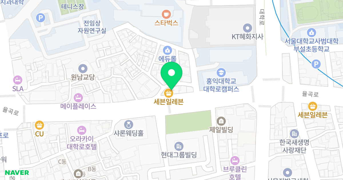 대보마로니에텔 위치 지도 - 서울특별시 서울특별시 종로구 연건동 206
