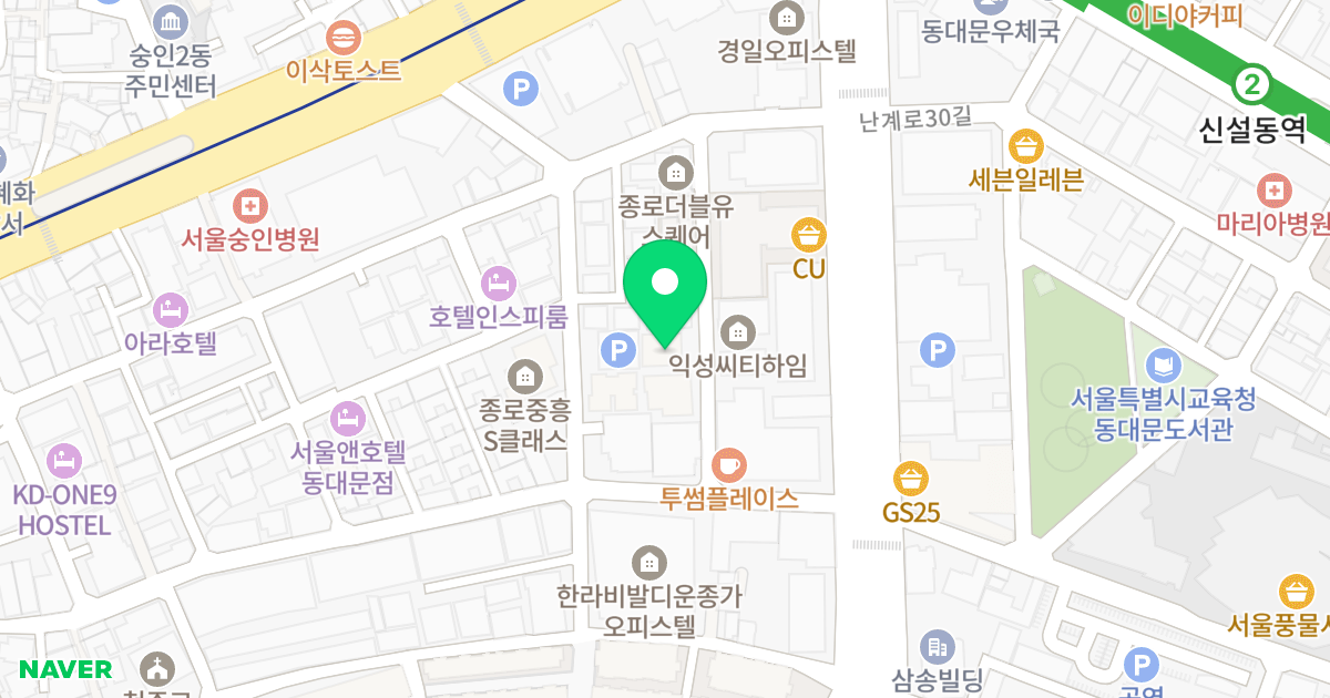 숭인한양LEEPS 위치 지도 - 서울특별시 서울특별시 종로구 숭인동 1421-2