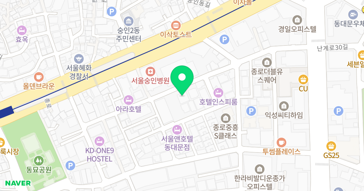 더 카르페디엠 종로 오피스텔 위치 지도 - 서울특별시 서울특별시 종로구 숭인동 201-25