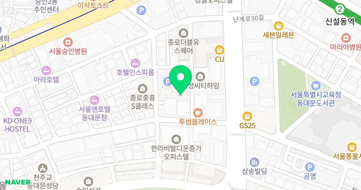 종로 동광모닝스카이 위치 지도 - 서울특별시 서울특별시 종로구 숭인동 1421-1