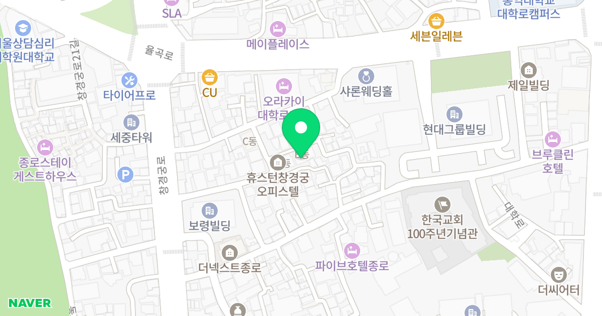 휴스턴오피스텔 창경궁 위치 지도 - 서울특별시 서울특별시 종로구 원남동 66-67