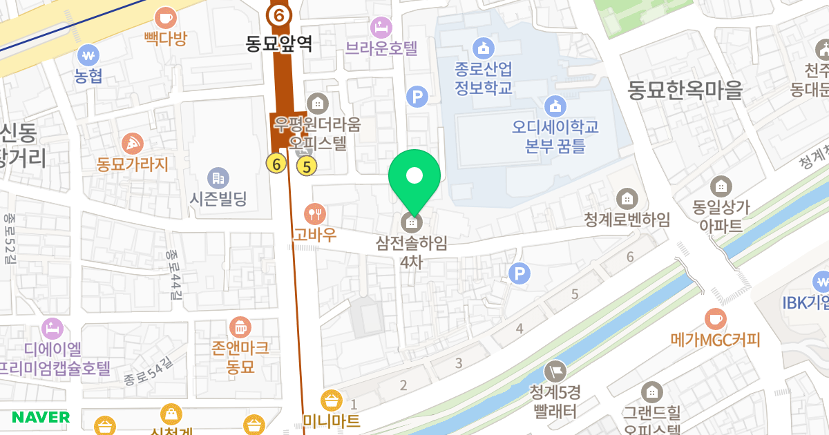 삼전솔하임4차 위치 지도 - 서울특별시 서울특별시 종로구 숭인동 318-2