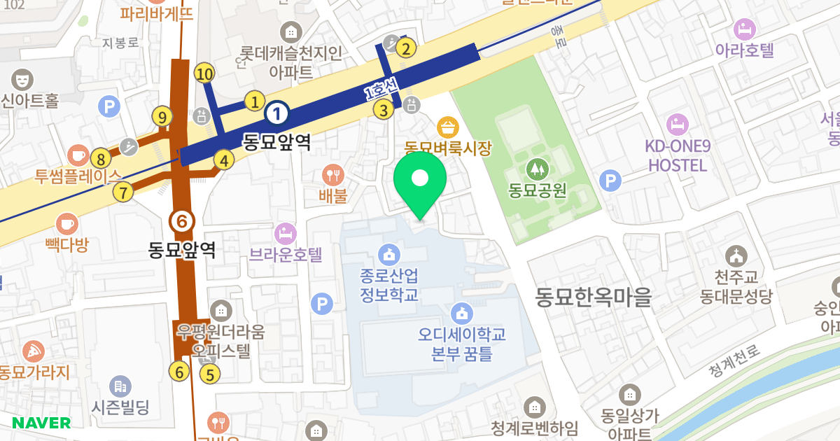 블루빌 위치 지도 - 서울특별시 서울특별시 종로구 숭인동 243
