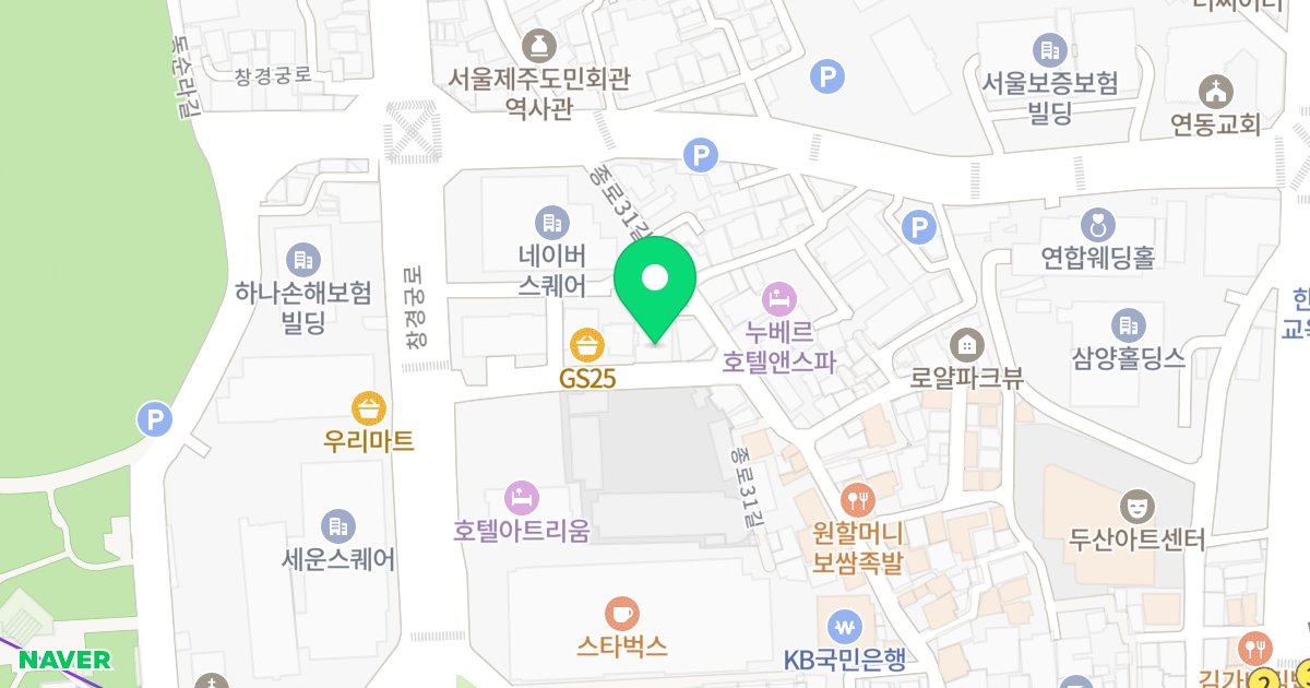 루비온오피스텔 위치 지도 - 서울특별시 서울특별시 종로구 인의동 28-26