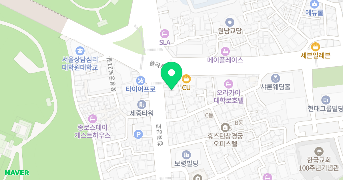 코윈 팔레스뷰 오피스텔 위치 지도 - 서울특별시 서울특별시 종로구 원남동 95