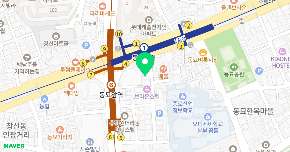INSPIRE [케이디종합건설 (주)] 위치 지도 - 서울특별시 서울특별시 종로구 숭인동 298-9