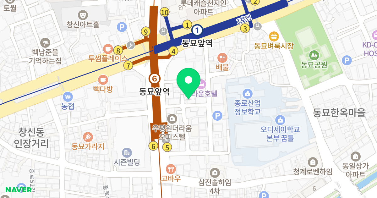 디세븐 위치 지도 - 서울특별시 서울특별시 종로구 숭인동 313-12