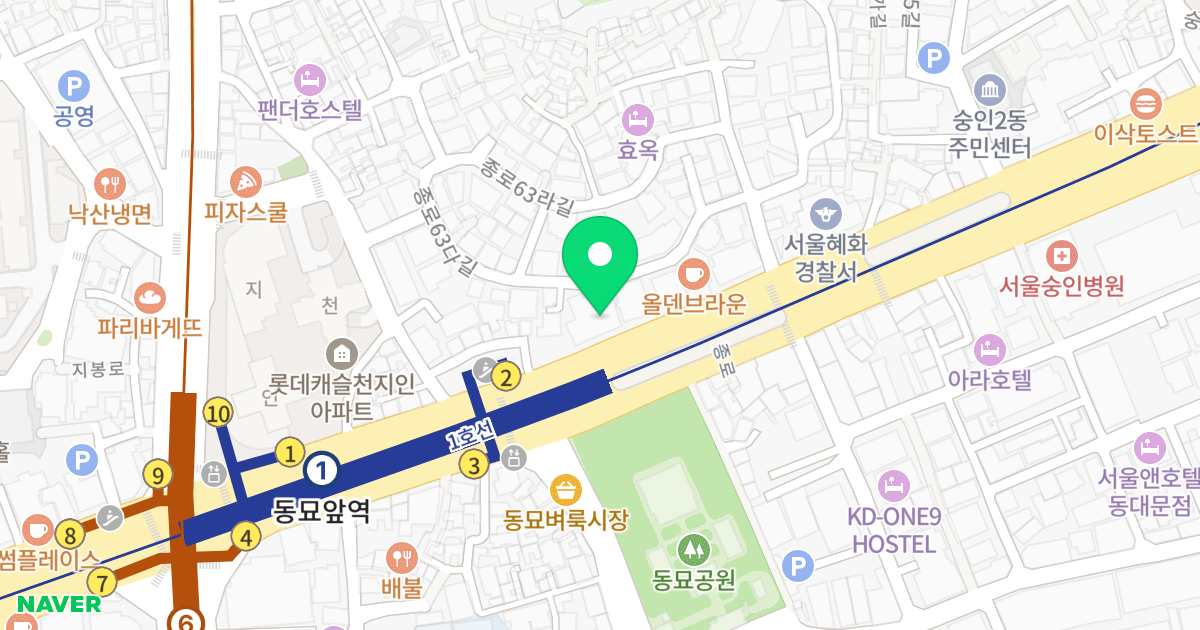 종로 어반더힐 위치 지도 - 서울특별시 서울특별시 종로구 숭인동 72-17