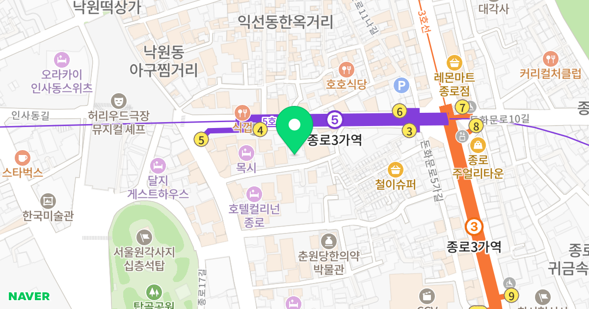 낙원오피스텔 위치 지도 - 서울특별시 서울특별시 종로구 돈의동 39-2