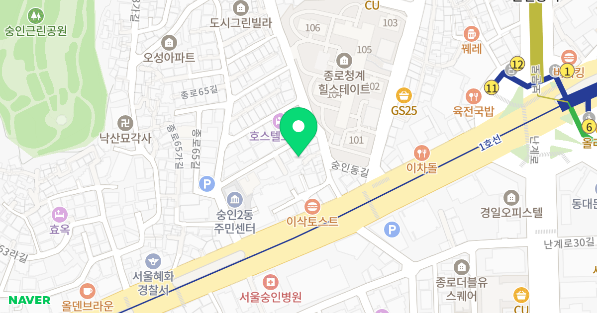 미래지안 위치 지도 - 서울특별시 서울특별시 종로구 숭인동 178-75