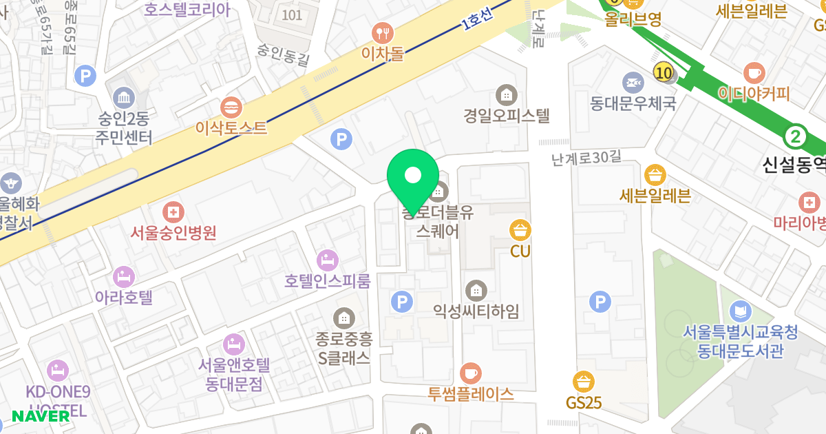 알 트라몬토 오피스텔 위치 지도 - 서울특별시 서울특별시 종로구 숭인동 1408