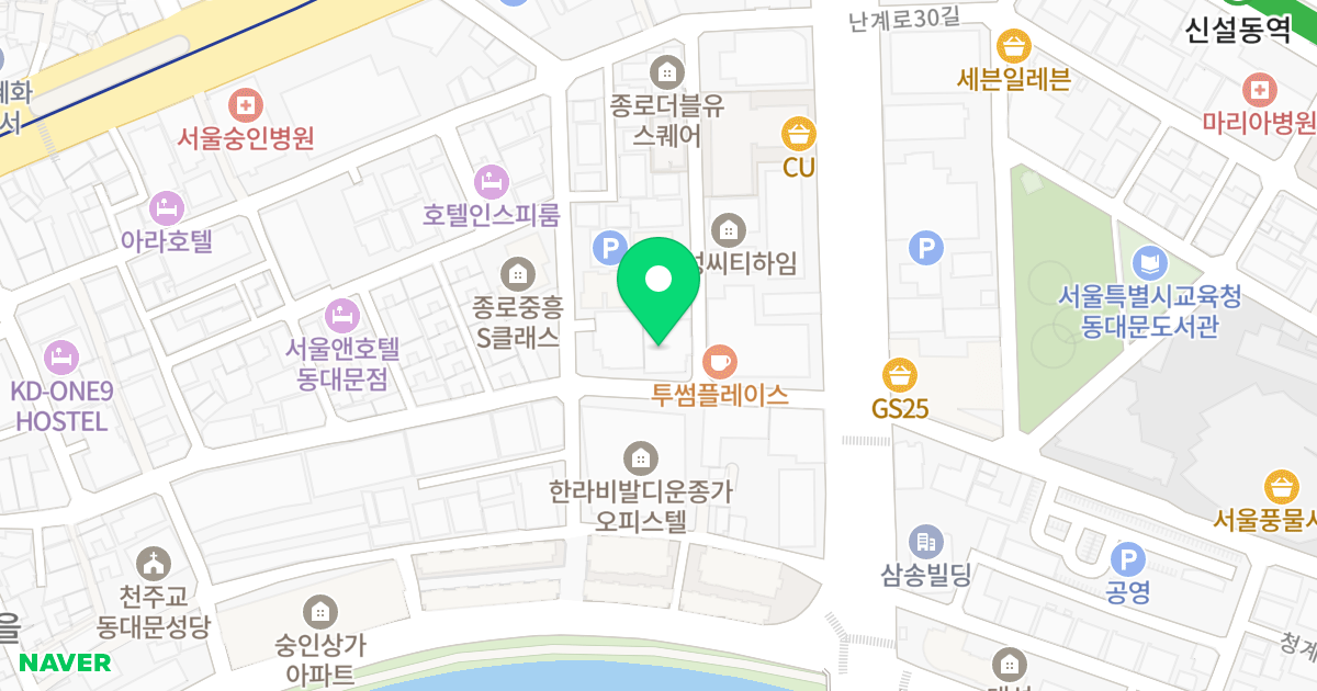 에비뉴 청계Ⅱ  위치 지도 - 서울특별시 서울특별시 종로구 숭인동 1420