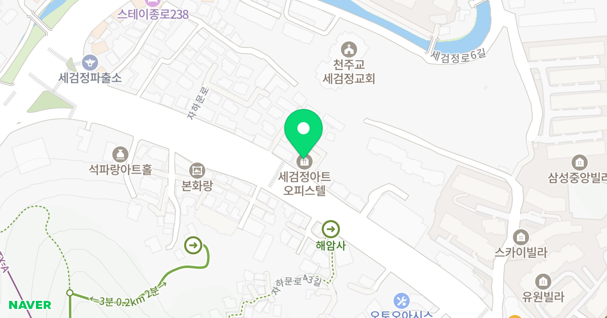 세검정아트오피스텔 위치 지도 - 서울특별시 서울특별시 종로구 홍지동 104-21