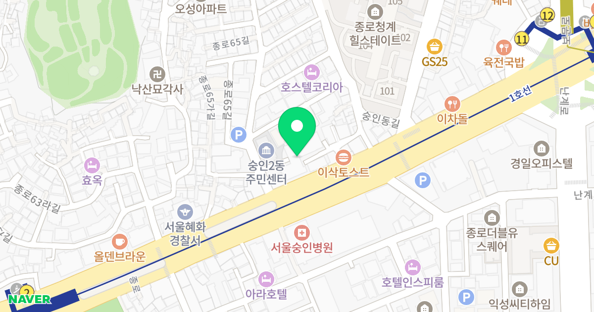 서도휴파크 위치 지도 - 서울특별시 서울특별시 종로구 숭인동 178-100