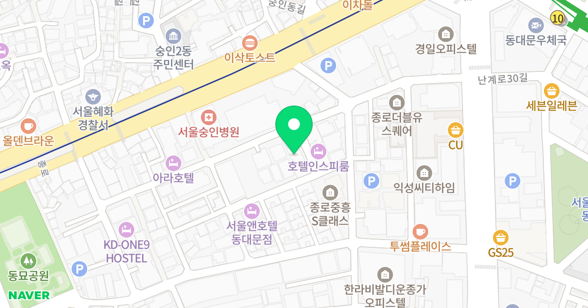 종로유케이201 위치 지도 - 서울특별시 서울특별시 종로구 숭인동 201-11