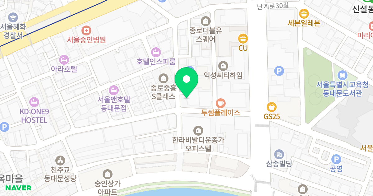 에비뉴 청계 Ⅰ 위치 지도 - 서울특별시 서울특별시 종로구 숭인동 1419-2