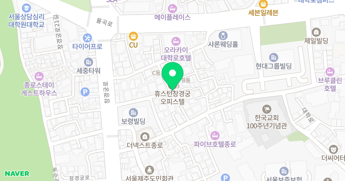 휴스턴오피스텔 창경궁 위치 지도 - 서울특별시 서울특별시 종로구 원남동 66-60