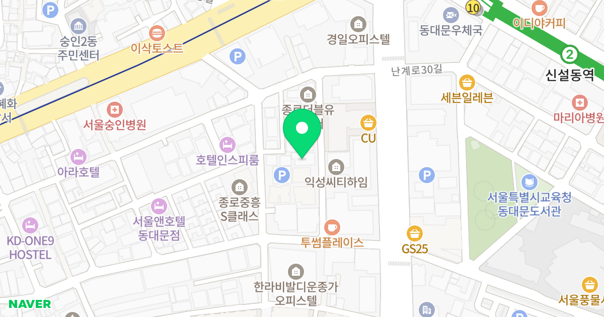 버넷하임1 위치 지도 - 서울특별시 서울특별시 종로구 숭인동 1421