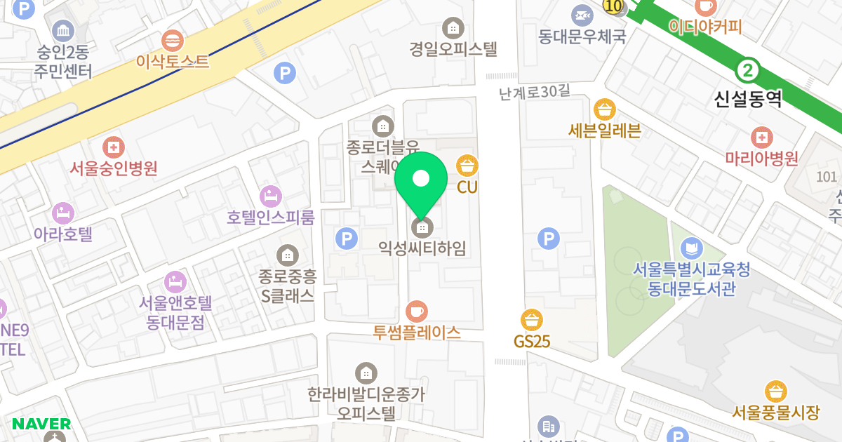 (1392) 위치 지도 - 서울특별시 서울특별시 종로구 숭인동 1392