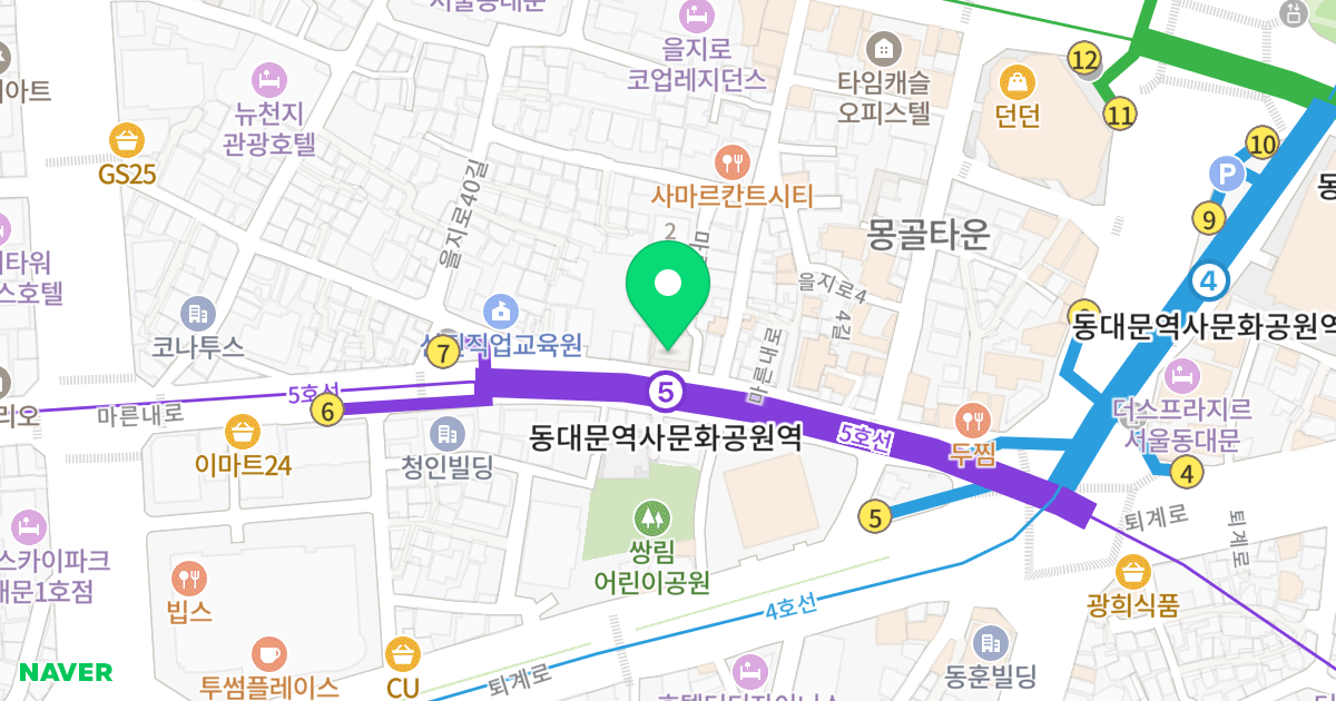 광희동금호트윈 오피스텔 위치 지도 - 서울특별시 서울특별시 중구 광희동1가 89-1
