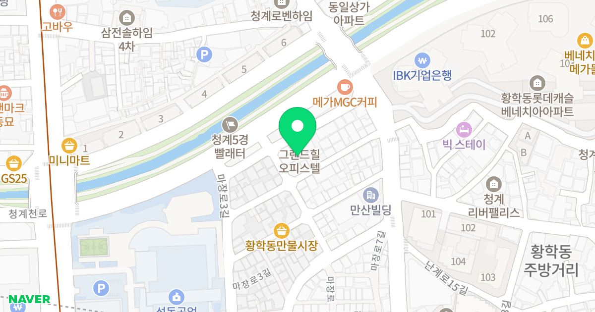주건축물제1동 위치 지도 - 서울특별시 서울특별시 중구 황학동 19