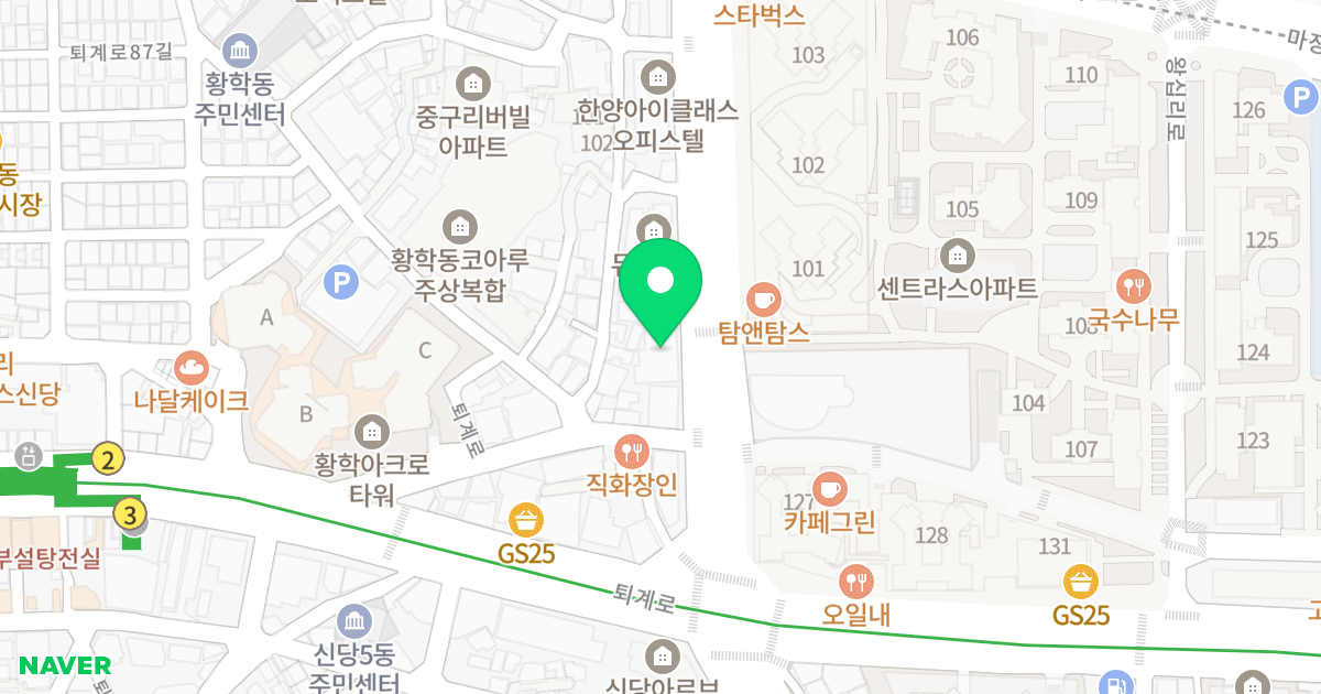 올리브1 위치 지도 - 서울특별시 서울특별시 중구 황학동 808