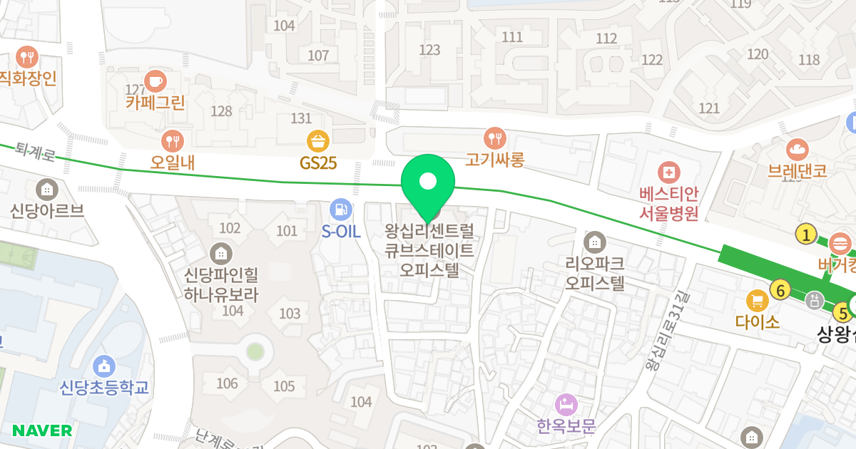 왕십리 큐브스테이트 위치 지도 - 서울특별시 서울특별시 중구 신당동 468