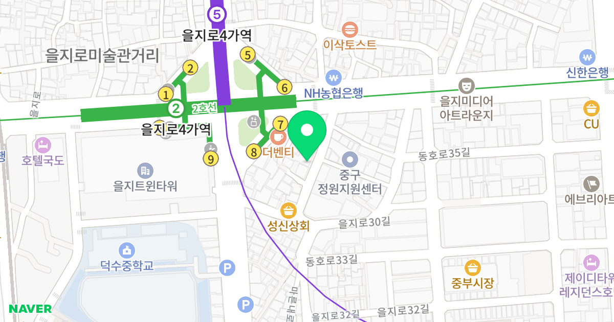 을지 웰 라이프 위치 지도 - 서울특별시 서울특별시 중구 을지로4가 187-9
