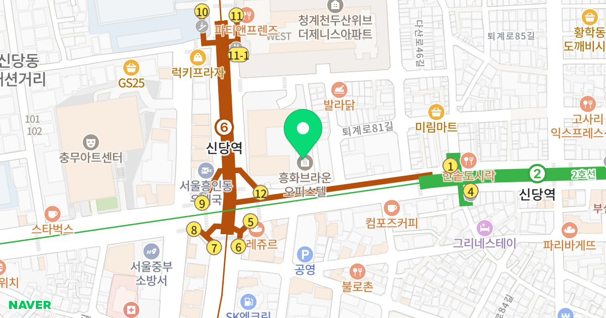 (91) 위치 지도 - 서울특별시 서울특별시 중구 흥인동 91
