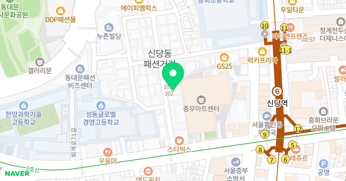 위더스하임 위치 지도 - 서울특별시 서울특별시 중구 흥인동 142-1