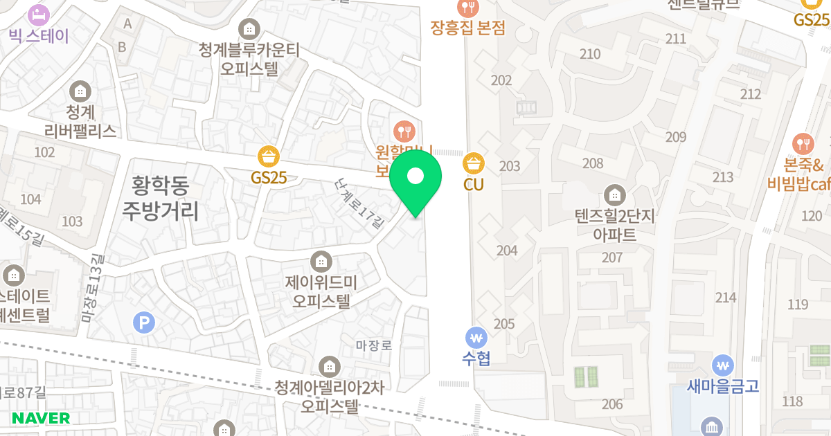 마블플레이스 위치 지도 - 서울특별시 서울특별시 중구 황학동 1596
