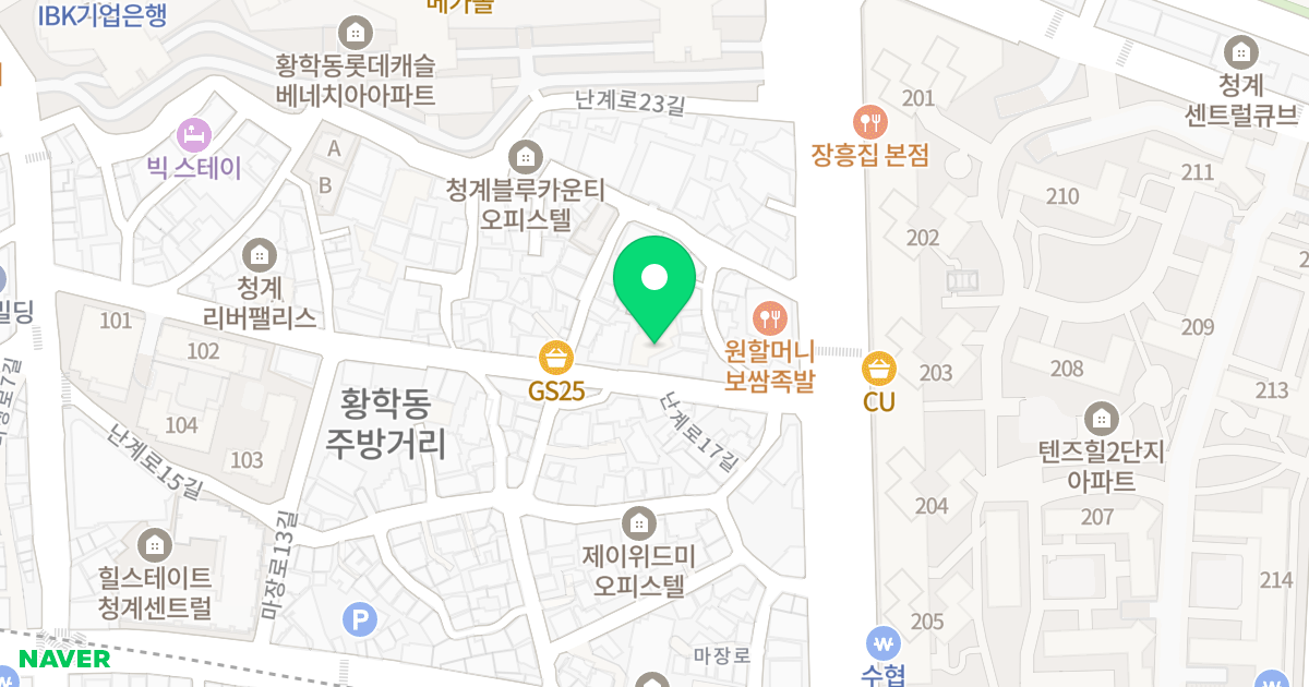 동광팰리스 위치 지도 - 서울특별시 서울특별시 중구 황학동 1572