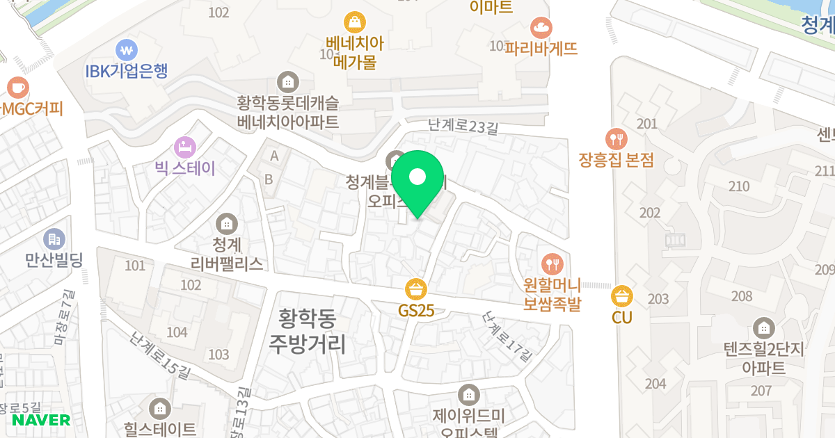 골드캐슬Ⅳ 위치 지도 - 서울특별시 서울특별시 중구 황학동 1733