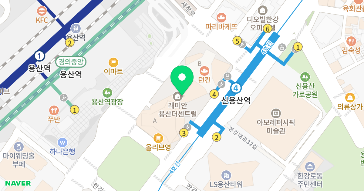 래미안 용산 더 센트럴 위치 지도 - 서울특별시 서울특별시 용산구 한강로2가 422