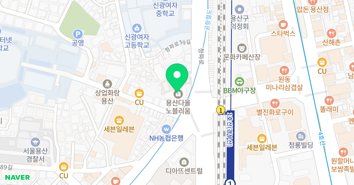용산 다올 노블리움 위치 지도 - 서울특별시 서울특별시 용산구 청파동3가 80-6