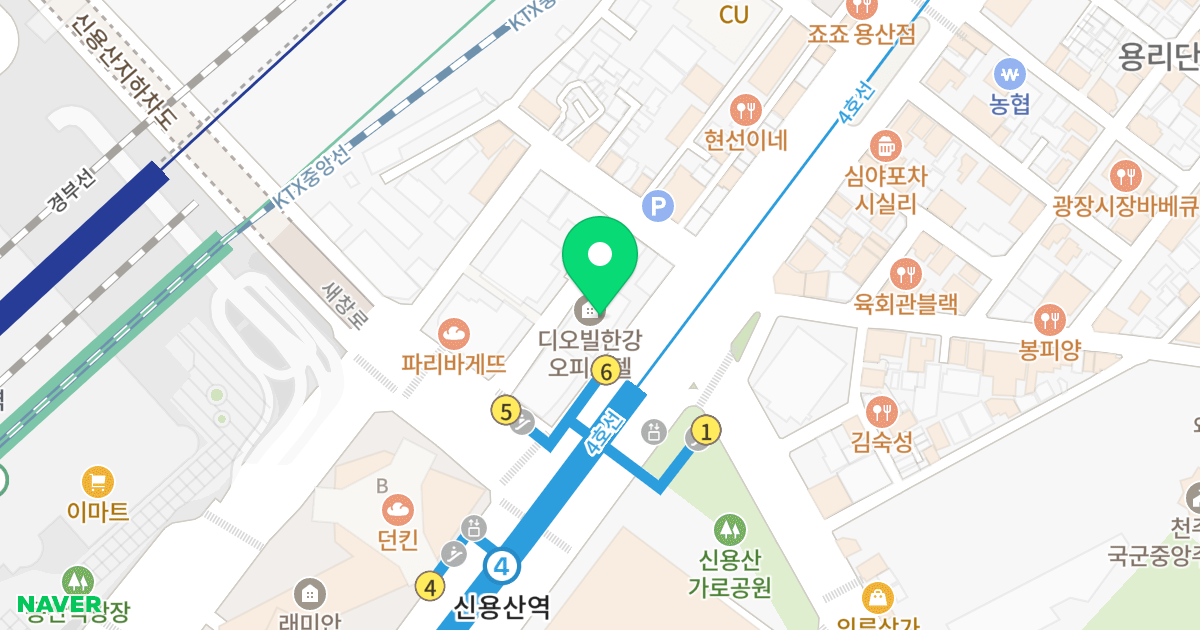 대우디오빌한강로오피스텔 위치 지도 - 서울특별시 서울특별시 용산구 한강로2가 312-4