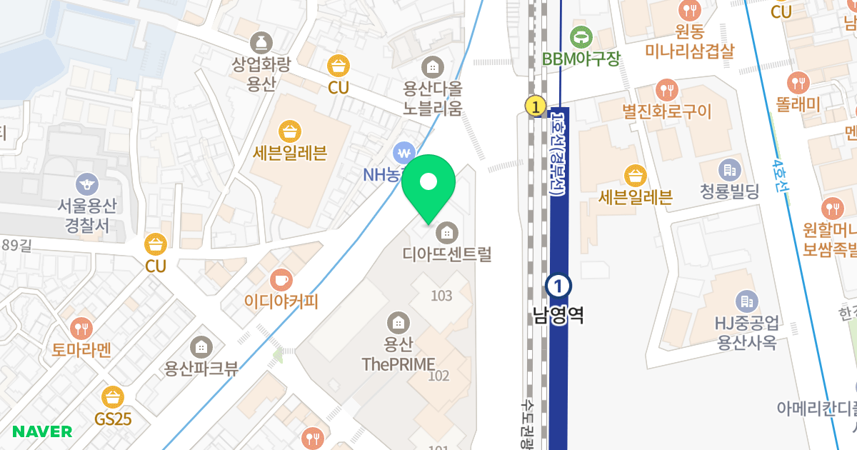 디아뜨 센트럴 위치 지도 - 서울특별시 서울특별시 용산구 원효로1가 112-4